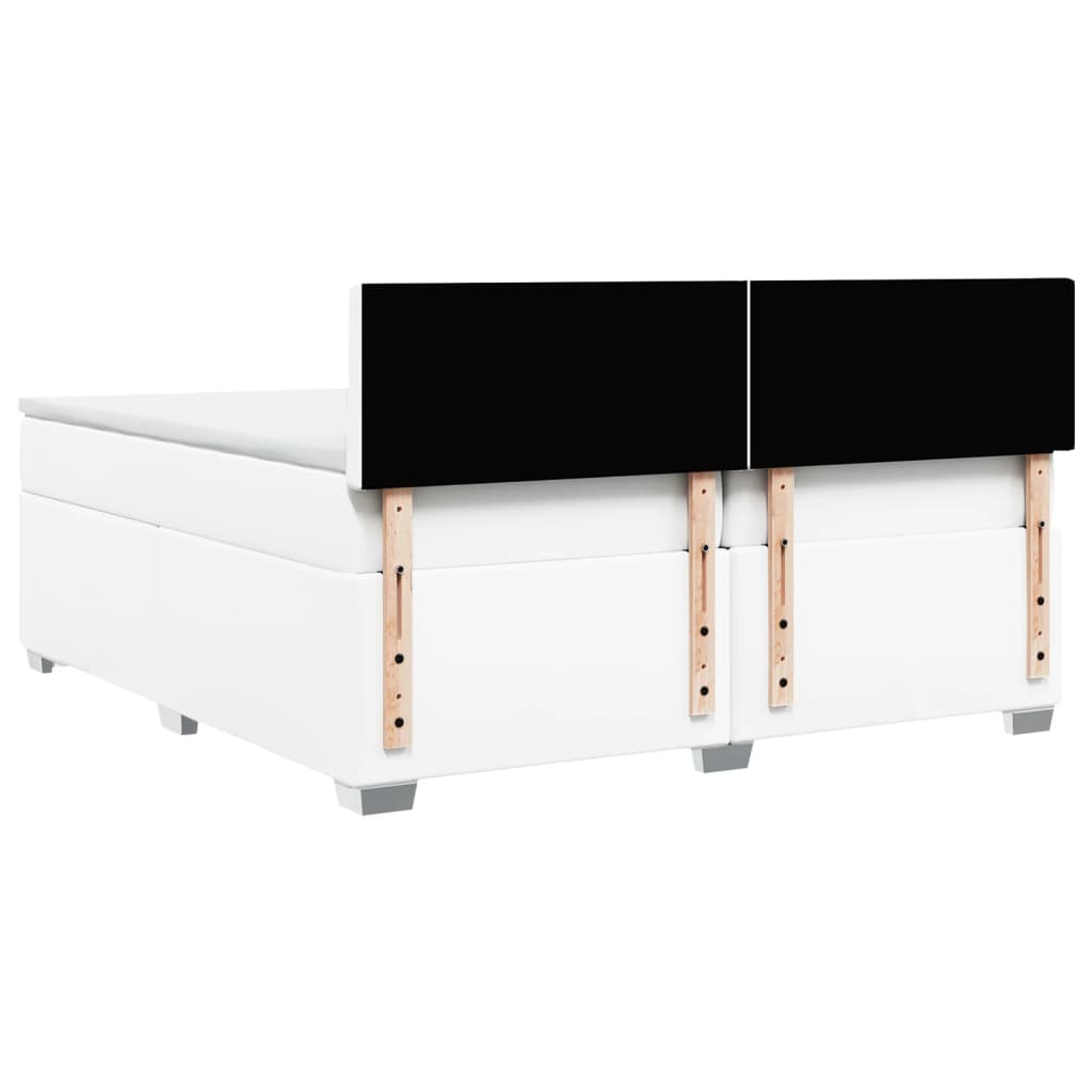 Box Spring Bed With Mattress Faux Leather