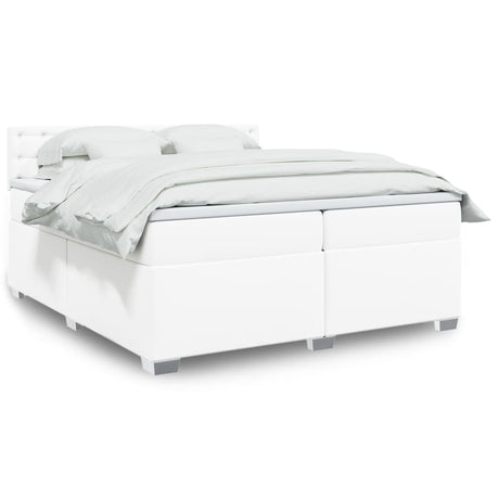 Box Spring Bed With Mattress Faux Leather
