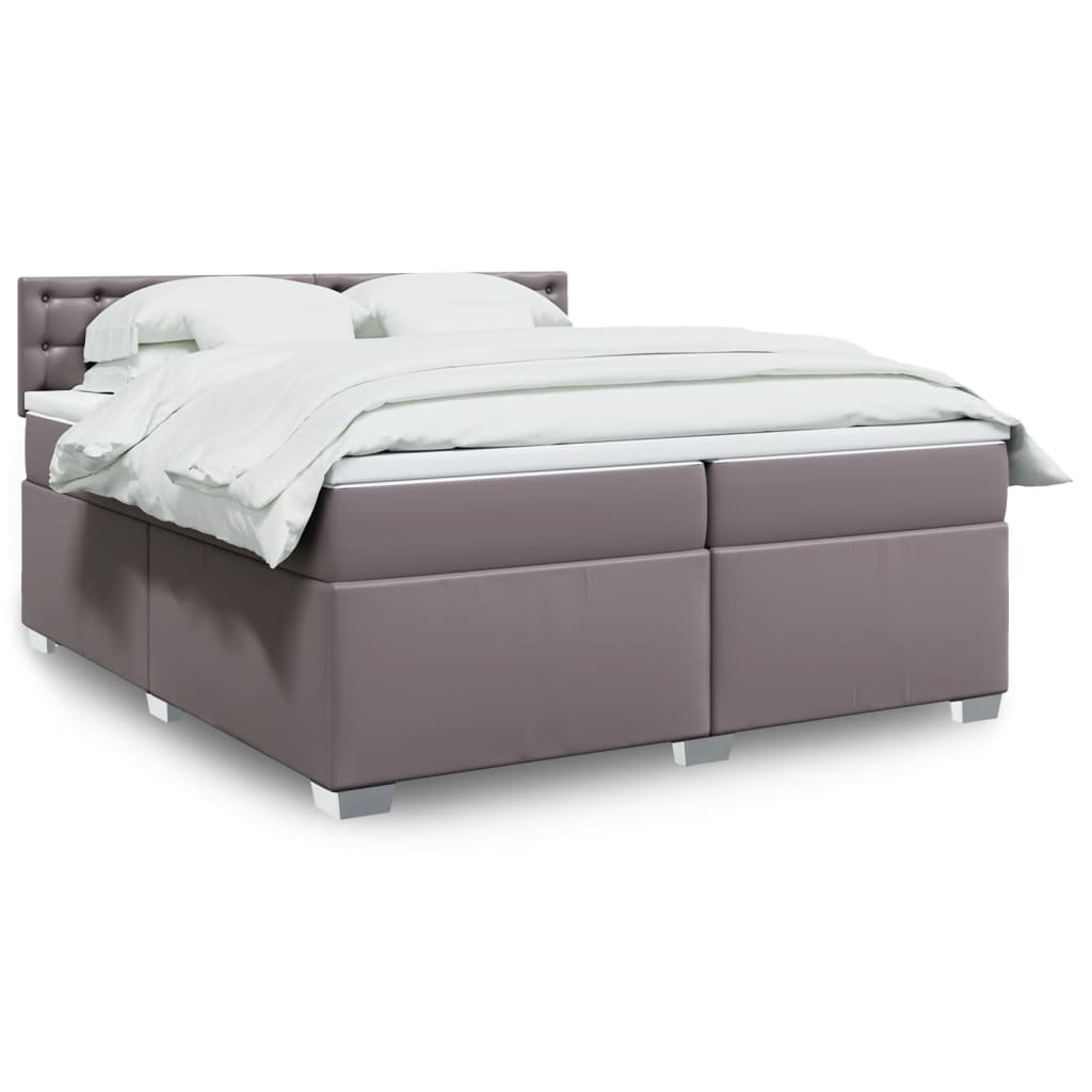 Box Spring Bed With Mattress Faux Leather