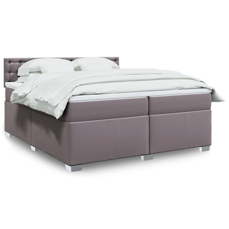 Box Spring Bed With Mattress Faux Leather