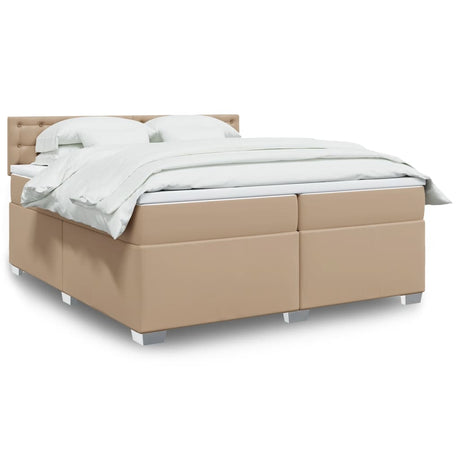 Box Spring Bed With Mattress Faux Leather
