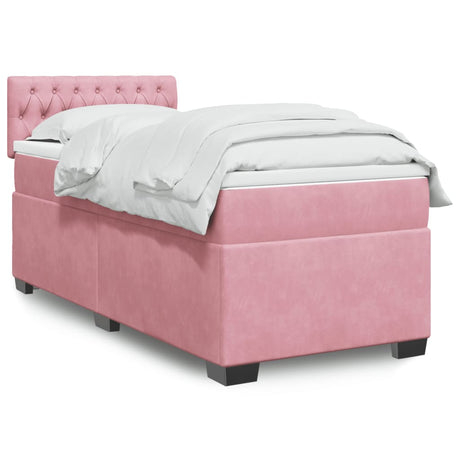 Box Spring Bed With Mattress Dark Velvet