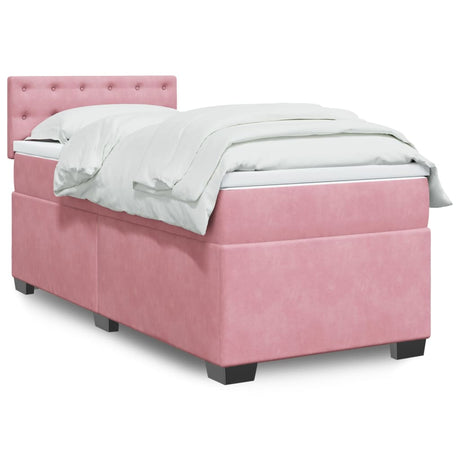 Box Spring Bed With Mattress Dark Velvet
