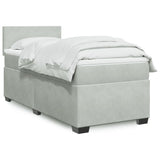 Box Spring Bed With Mattress Dark Velvet