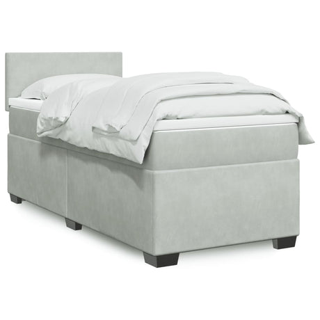 Box Spring Bed With Mattress Dark Velvet