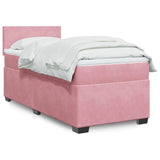 Box Spring Bed With Mattress Dark Velvet