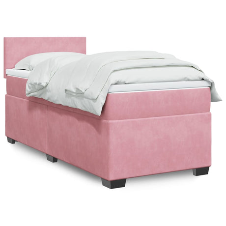 Box Spring Bed With Mattress Dark Velvet