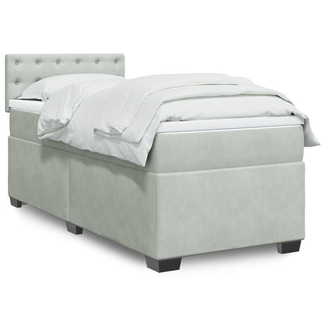 Box Spring Bed With Mattress Dark Velvet