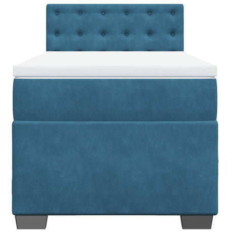 Box Spring Bed With Mattress Dark Velvet