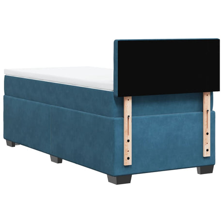 Box Spring Bed With Mattress Dark Velvet