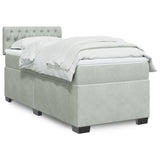Box Spring Bed With Mattress Dark Velvet