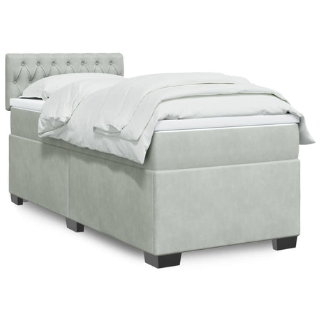 Box Spring Bed With Mattress Dark Velvet