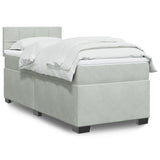 Box Spring Bed With Mattress Dark Velvet