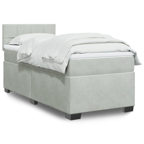 Box Spring Bed With Mattress Dark Velvet