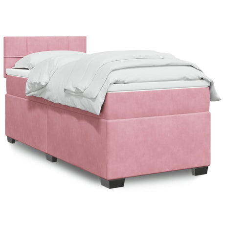 Box Spring Bed With Mattress Dark Velvet