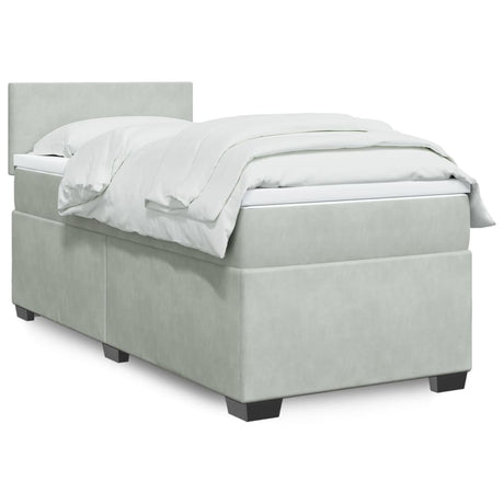 Box Spring Bed With Mattress Dark Velvet