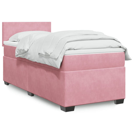 Box Spring Bed With Mattress Dark Velvet