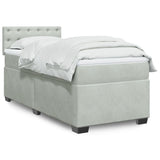 Box Spring Bed With Mattress Dark Velvet