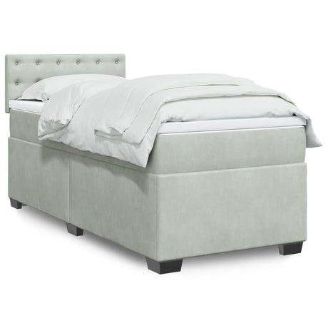 Box Spring Bed With Mattress Dark Velvet