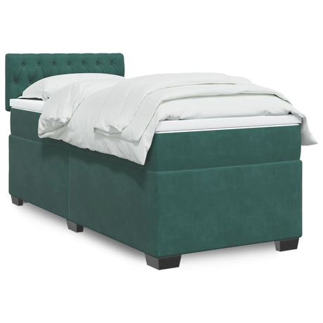 Box Spring Bed With Mattress Dark Velvet