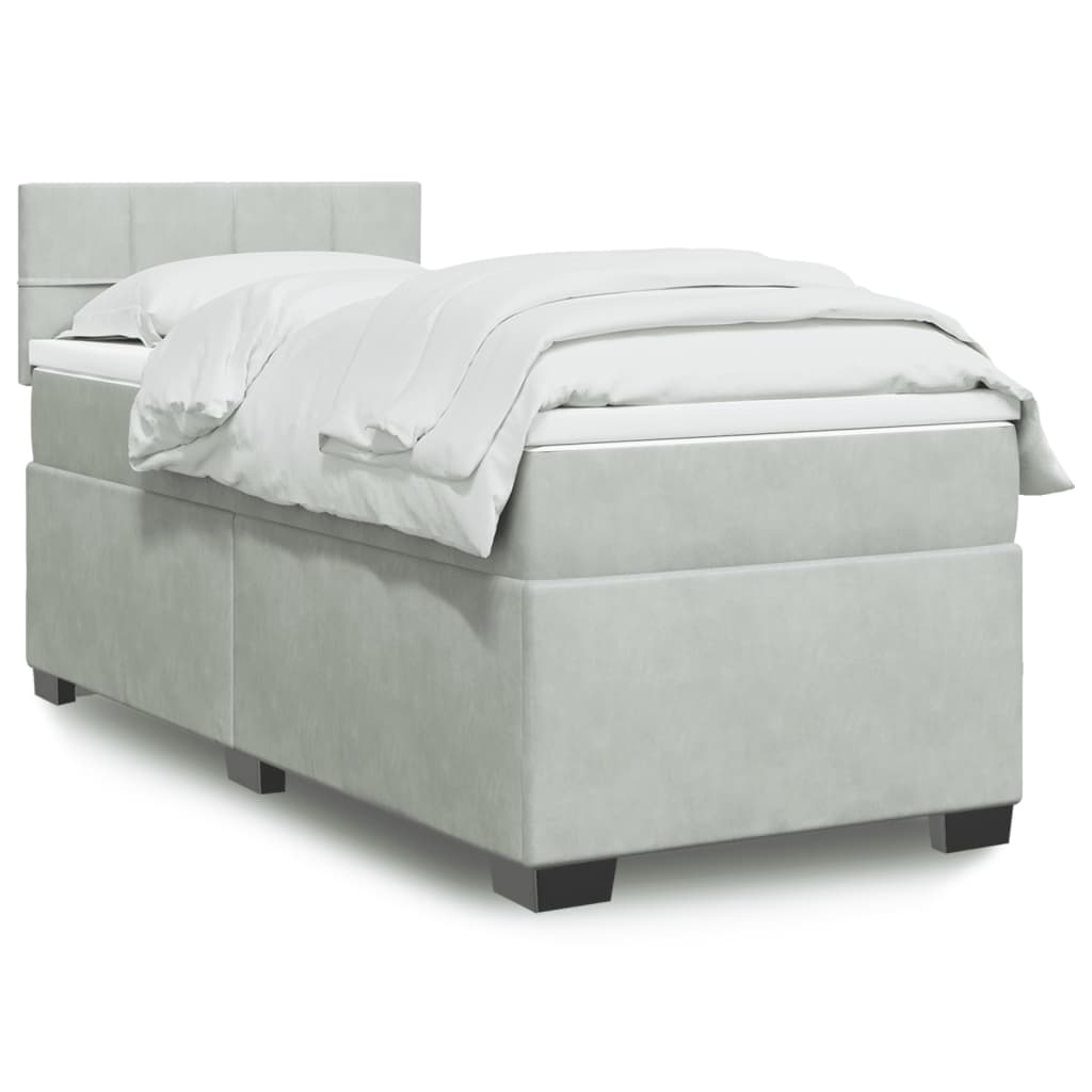 Box Spring Bed With Mattress Dark Velvet