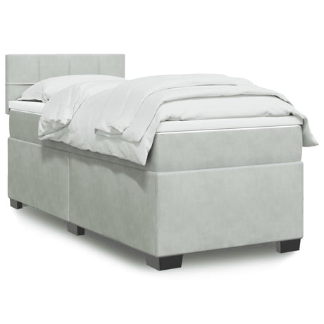 Box Spring Bed With Mattress Dark Velvet