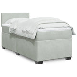 Box Spring Bed With Mattress Dark Velvet