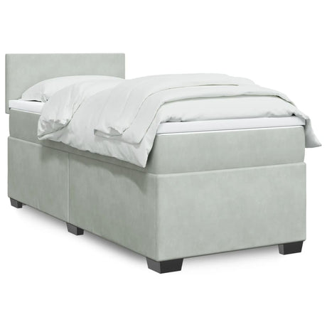 Box Spring Bed With Mattress Dark Velvet