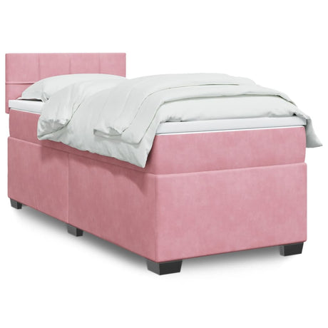 Box Spring Bed With Mattress Dark Velvet