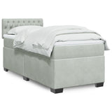 Box Spring Bed With Mattress Dark Velvet