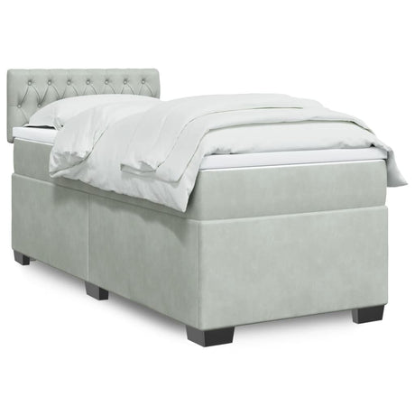 Box Spring Bed With Mattress Dark Velvet