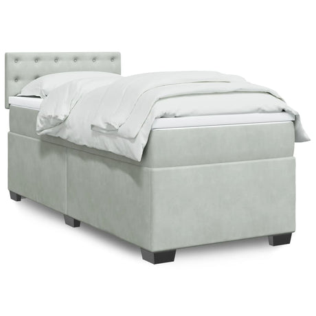 Box Spring Bed With Mattress Dark Velvet