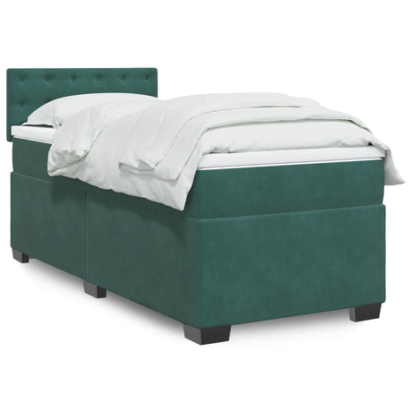 Box Spring Bed With Mattress Dark Velvet