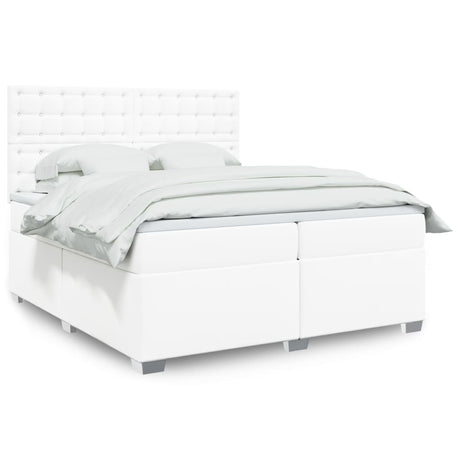 Box Spring Bed With Mattress Faux Leather