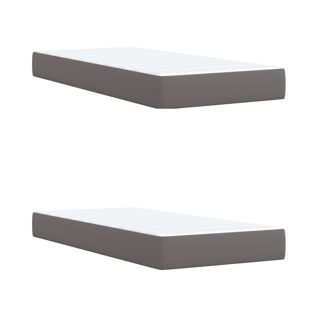 Box Spring Bed With Mattress Faux Leather