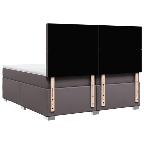 Box Spring Bed With Mattress Faux Leather