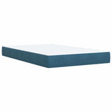 Box Spring Bed With Mattress Blue Velvet