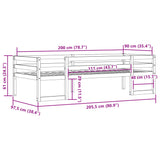 Kids' Bed Frame without Mattress 90x200 cm Solid Wood Pine