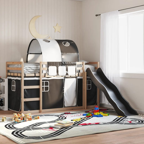 Bunk Bed Without Mattress With Slide And Curtains Blue