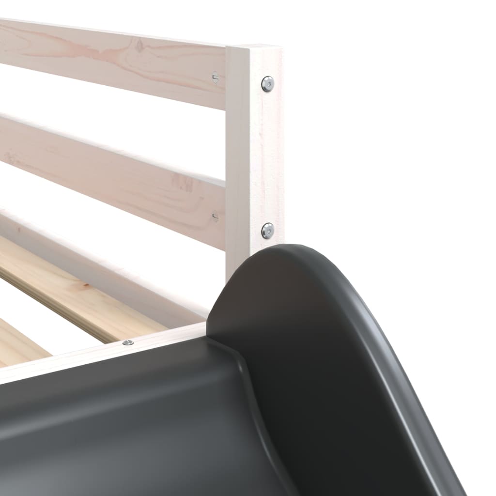 Bunk Bed Without Mattress With Slide And Curtains Blue