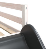 Bunk Bed Without Mattress With Slide And Curtains Blue