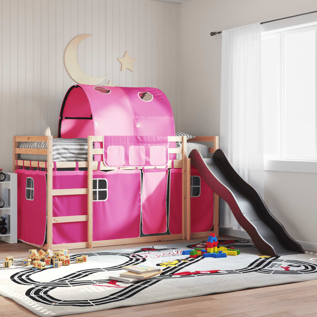 Bunk Bed Without Mattress With Slide And Curtains Blue