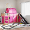 Bunk Bed Without Mattress With Slide And Curtains Blue