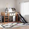 Bunk Bed Without Mattress With Slide And Curtains Blue