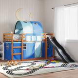 Bunk Bed Without Mattress With Slide And Curtains Blue
