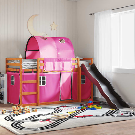 Bunk Bed Without Mattress With Slide And Curtains Blue