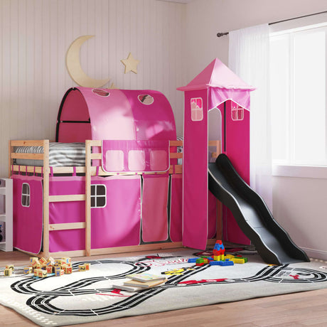 Bunk Bed Without Mattress With Slide And Curtains Blue