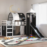Bunk Bed Without Mattress With Slide And Curtains Blue