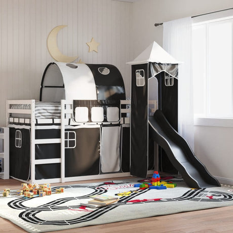 Bunk Bed Without Mattress With Slide And Curtains Blue
