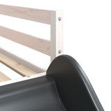 Bunk Bed Without Mattress With Slide And Curtains Blue